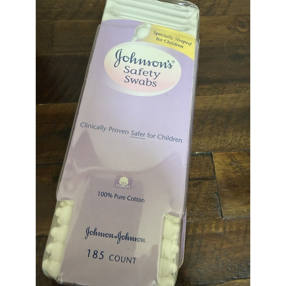 Johnson's Safety Swabs 100% Pure Cotton, 185 Count Discontinued New In Box - Picture 7 of 7